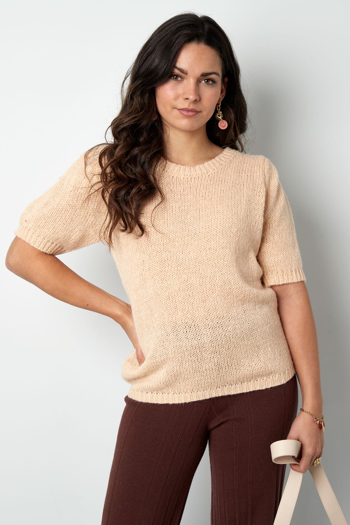 Casual effen, slim fit wollen gebreide truien