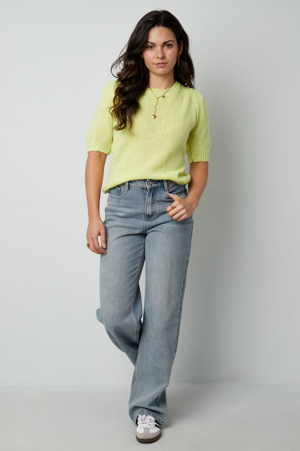 Casual effen, slim fit wollen gebreide truien