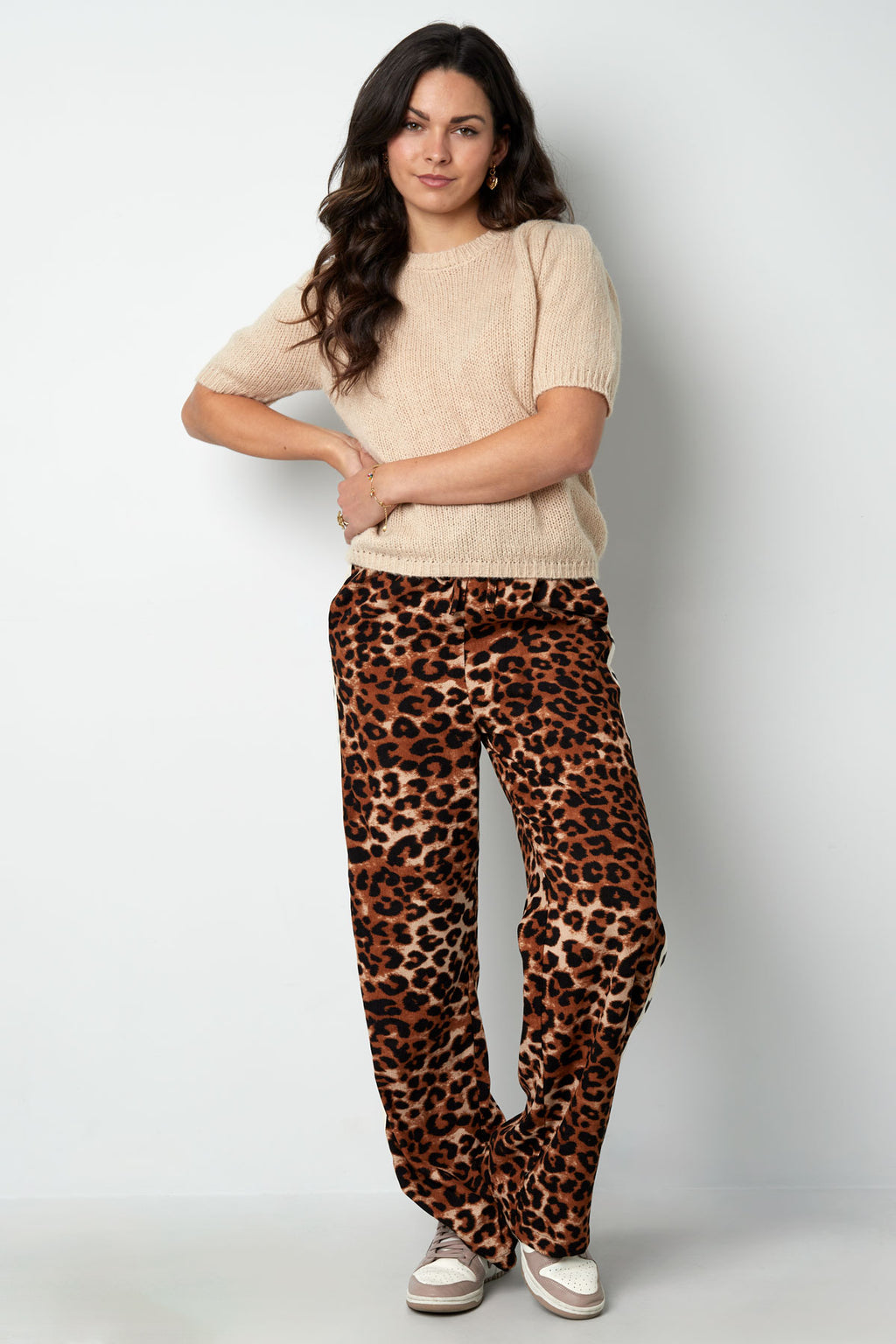 Casual effen, slim fit wollen gebreide truien