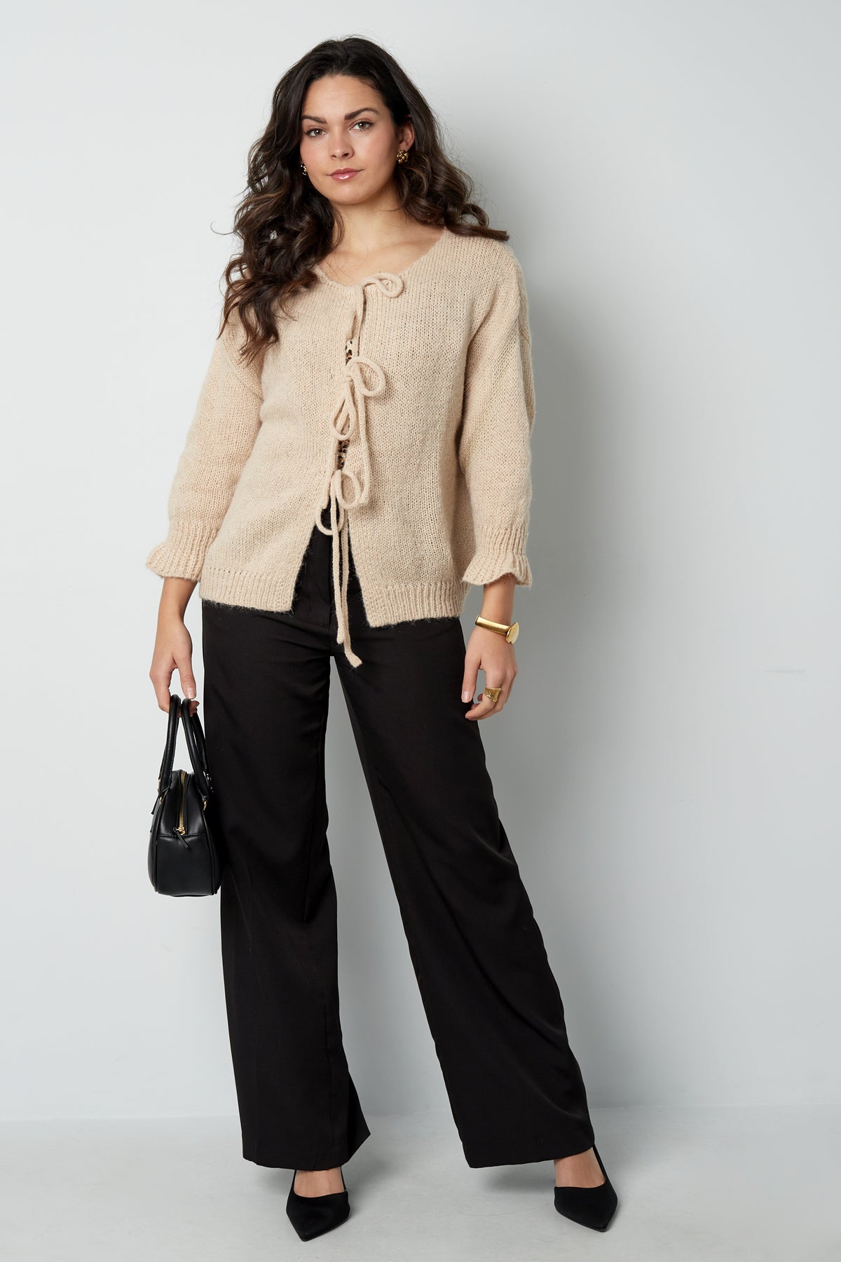 Casual effen, slim fit wollen gebreide truien